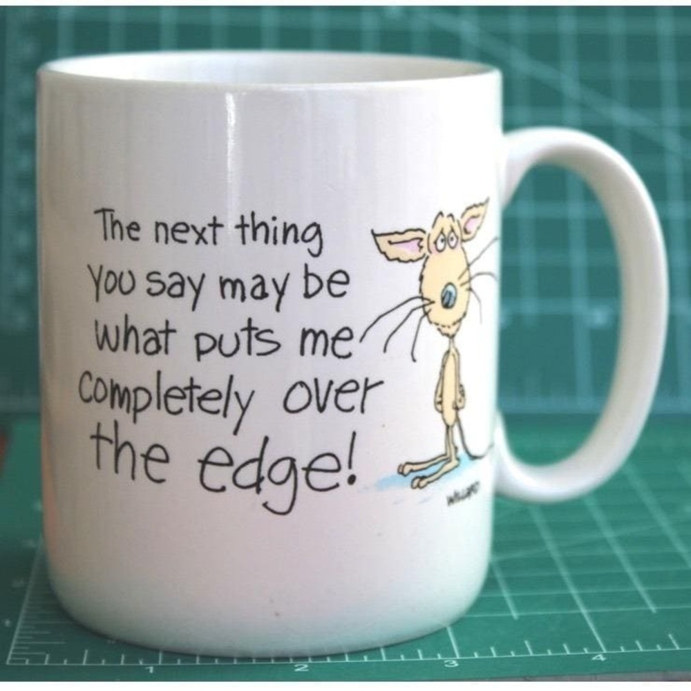 Vintage 1988 Hallmark Shoebox‎ Greetings Coffee Mug Over The Edge